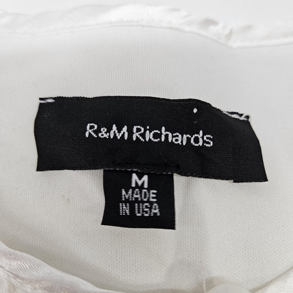 NEW R&M Richards White Sequin Ruffled Evening Wedding Jacket Top Medium - Picture 4 of 7